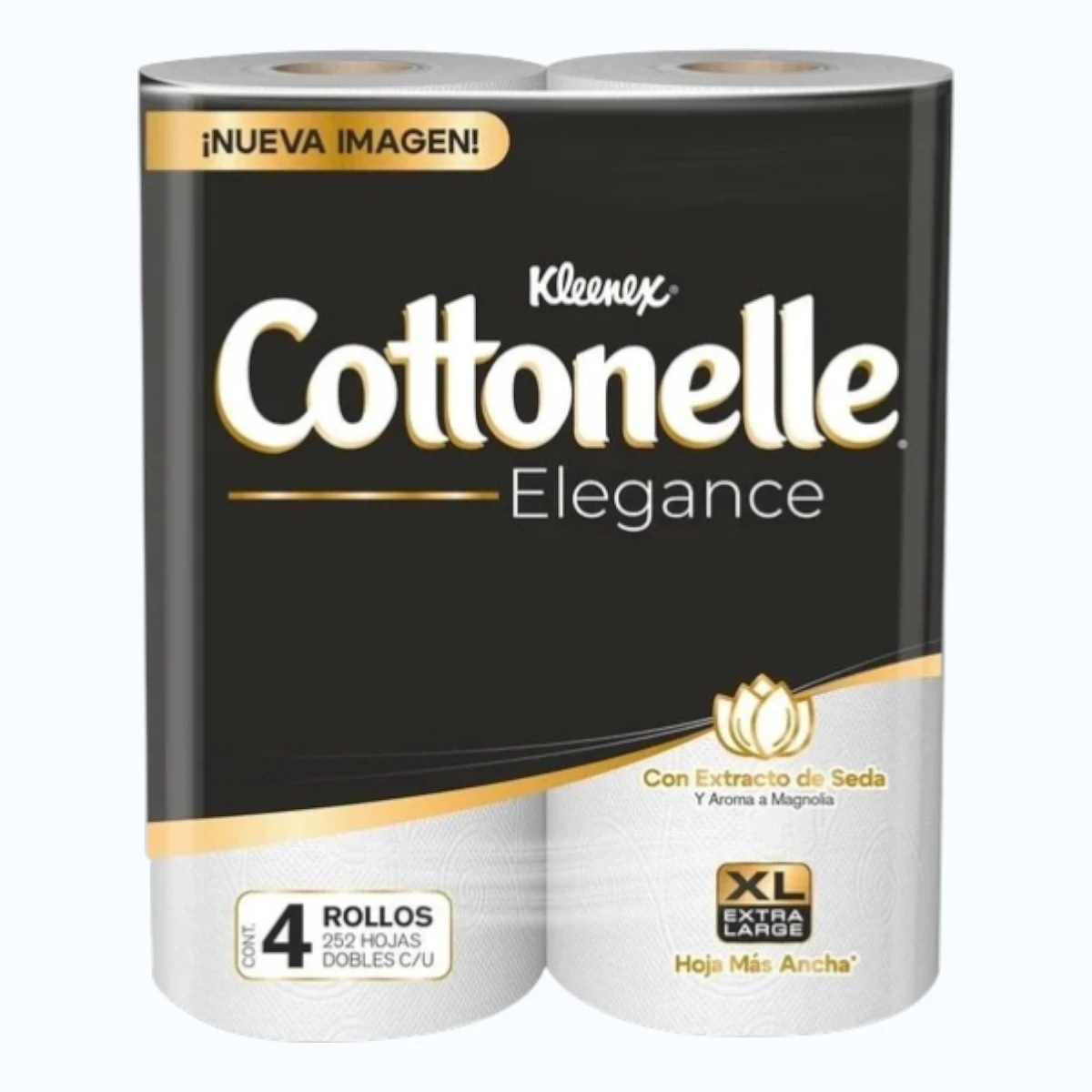 Papel Higiénico Kleenex Cottonelle Elegance 4 Rollos con 252 Hojas Dobles c/u" 1 Papel Higiénico Kleenex Cottonelle Elegance